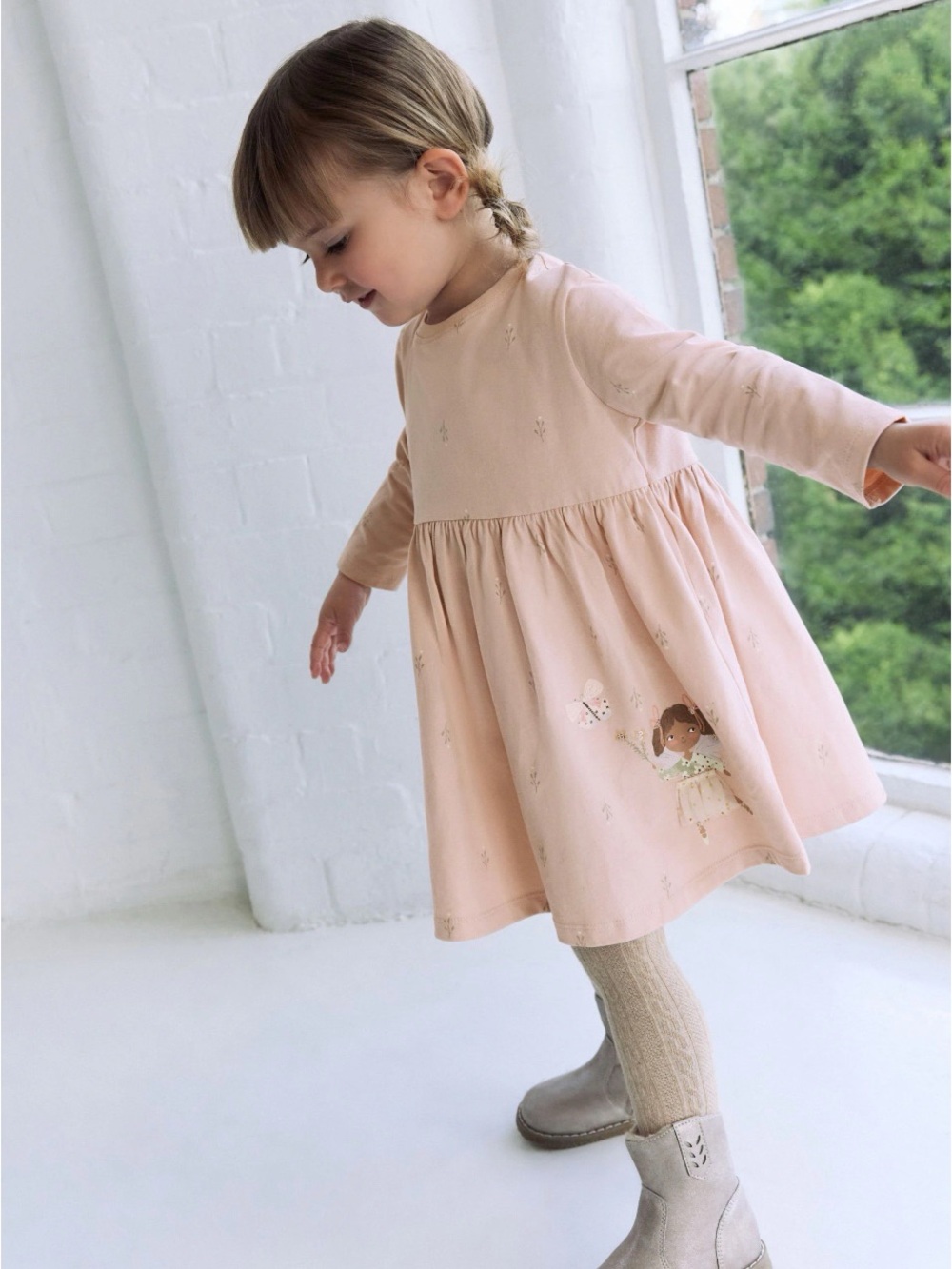 NEXT Pink Fairy Long Sleeve dress, NWT
